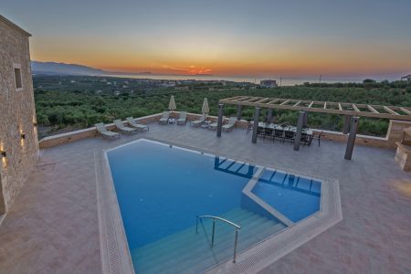 pool at sunset